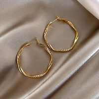 Boucle D'oreille Anneau Femme Texturé Et Torsadé
