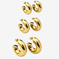Boucle D’oreille Anneau Femme Tube Épais En C - Acier Inoxydable
