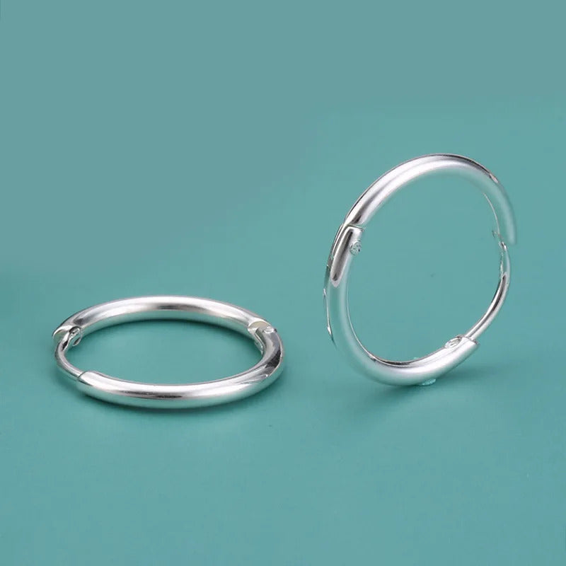Boucle d'Oreille Anneau Ronde Argenté pour Femme