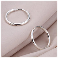 Boucle d'Oreille Anneau Ronde Argenté pour Femme