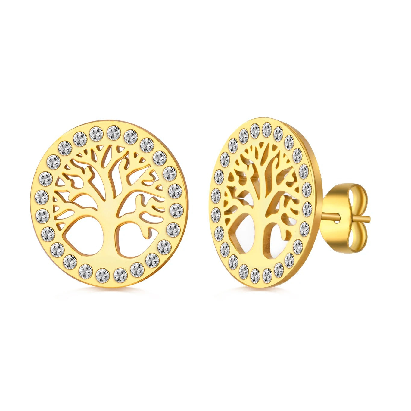 Boucle D'oreille Arbre De Vie Acier Inoxydable