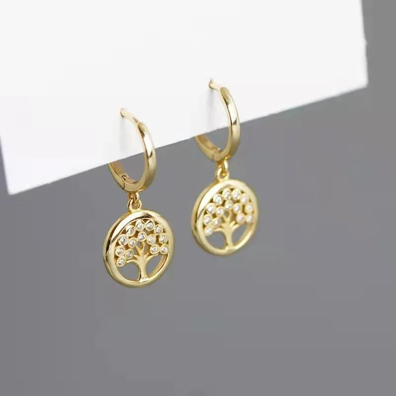 Boucle D'oreille Arbre De Vie Pendante