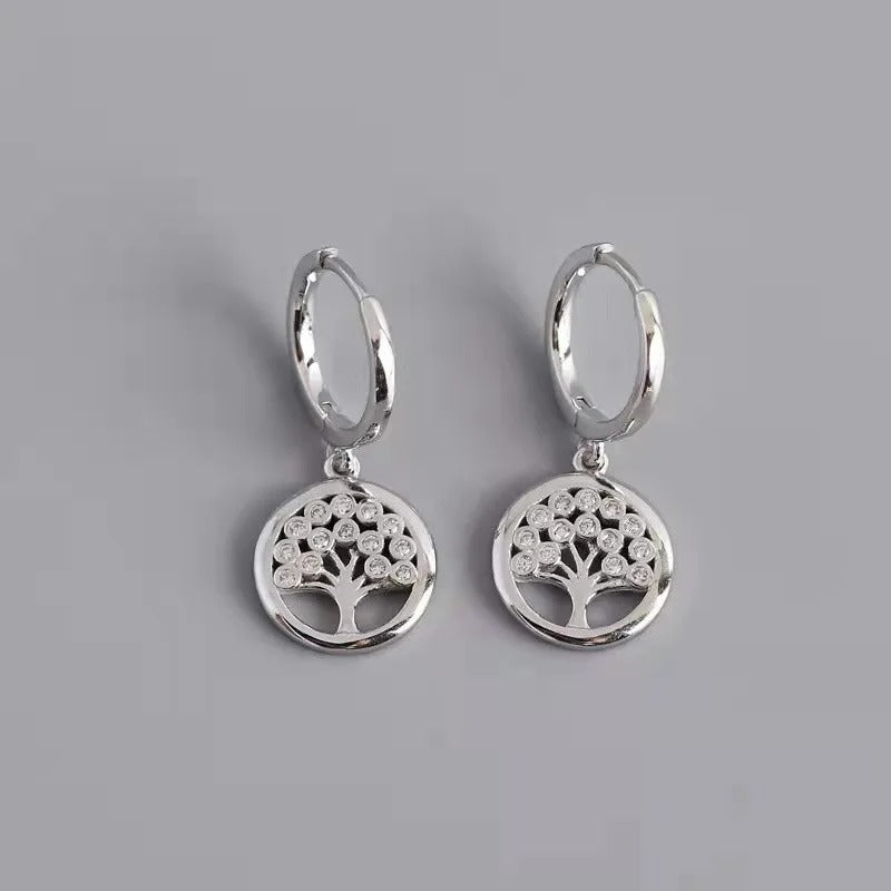 Boucle D'oreille Arbre De Vie Pendante