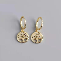 Boucle D'oreille Arbre De Vie Pendante