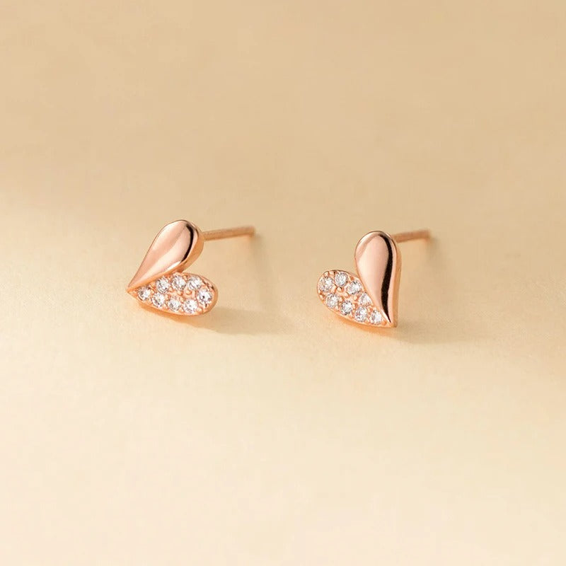 Boucle d’Oreille Baptême Fille Cœur