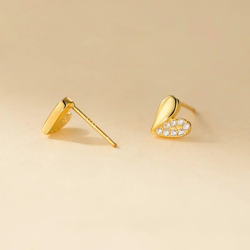 Boucle d’Oreille Baptême Fille Cœur