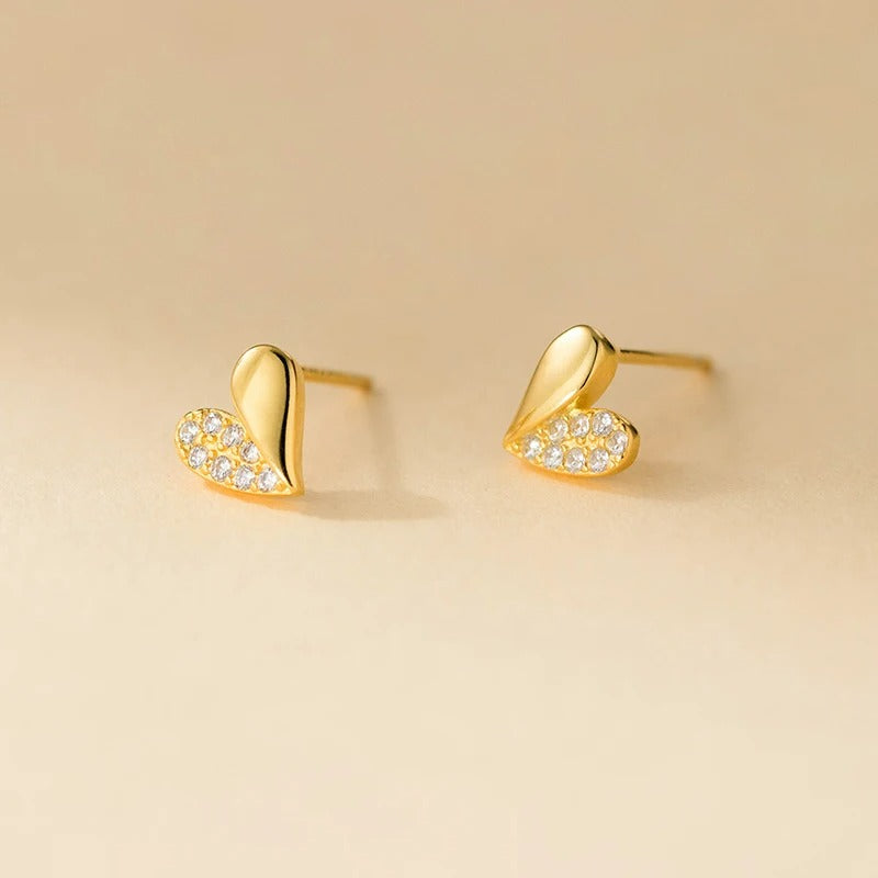 Boucle d’Oreille Baptême Fille Cœur