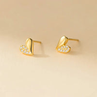 Boucle d’Oreille Baptême Fille Cœur