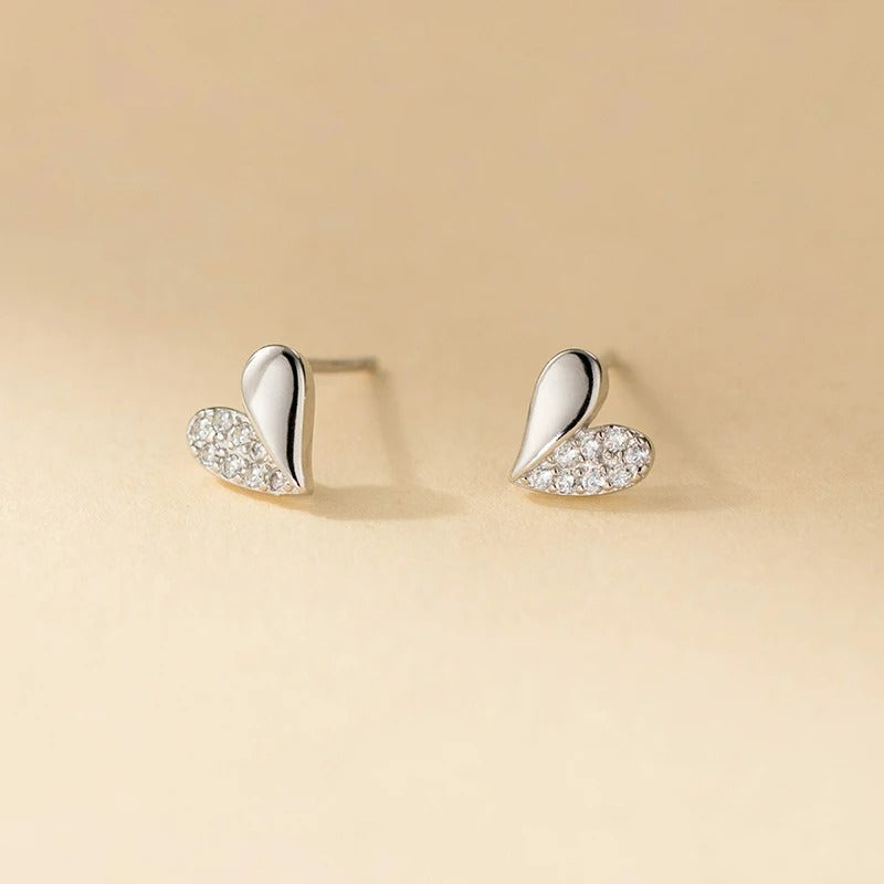 Boucle d’Oreille Baptême Fille Cœur