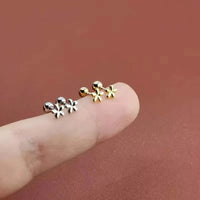 Boucle d’Oreille Baptême Fille Fleur Acier Inoxydable
