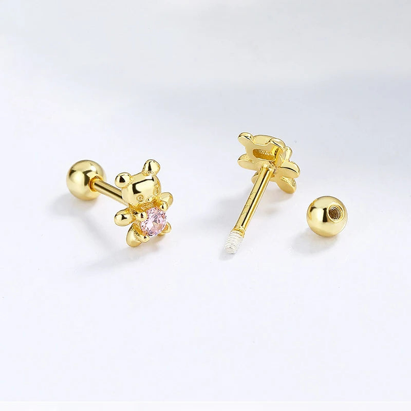Boucle D'oreille Bébé Fille Petit Ours