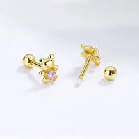 Boucle D'oreille Bébé Fille Petit Ours
