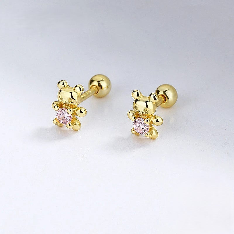 Boucle D'oreille Bébé Fille Petit Ours