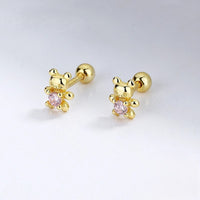 Boucle D'oreille Bébé Fille Petit Ours