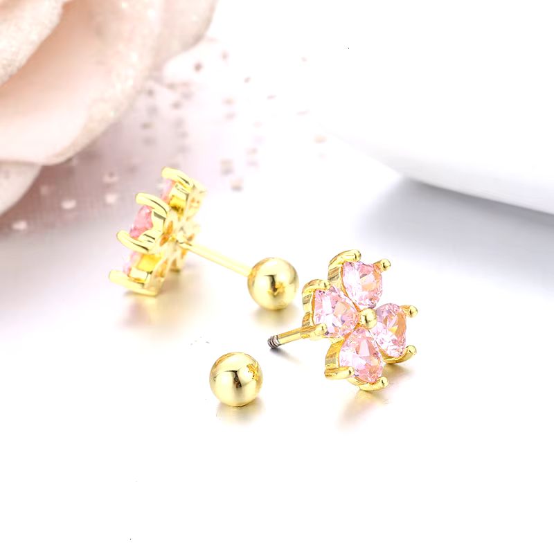 Boucle D'oreille Bébé Fille Trèfle