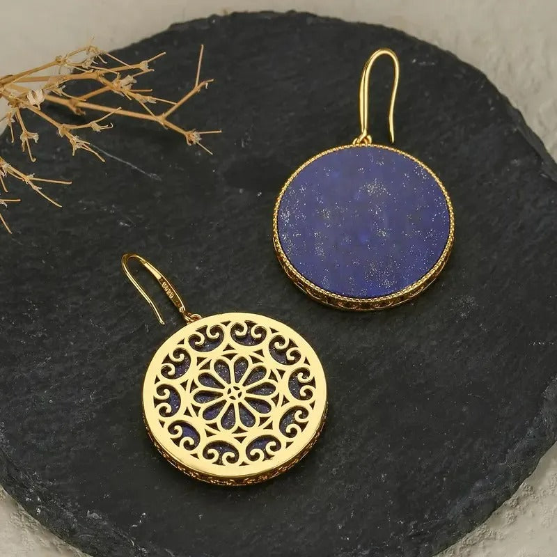 Boucle D'oreille Bleue Bohème Image