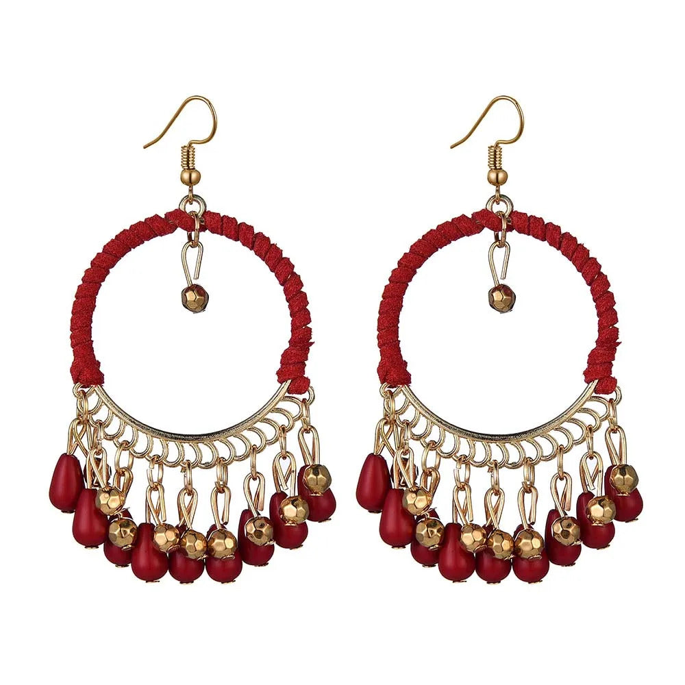 Boucle d'Oreille Boheme Tressées Rondes Image