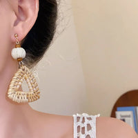 Boucle D'Oreille En Bois Triangle Bohème