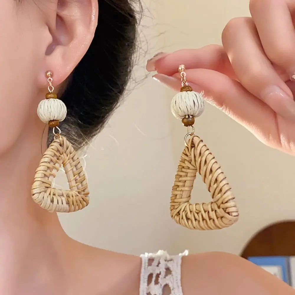 Boucle D'Oreille En Bois Triangle Bohème