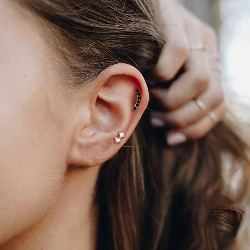 Boucle D’oreille Cartilage - Acier Inoxydable Zircon