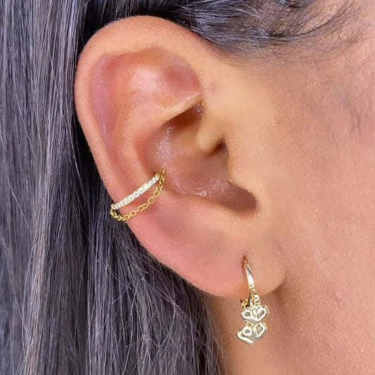 Boucle D'oreille Cartilage Anneau Chaîne Précieuse
