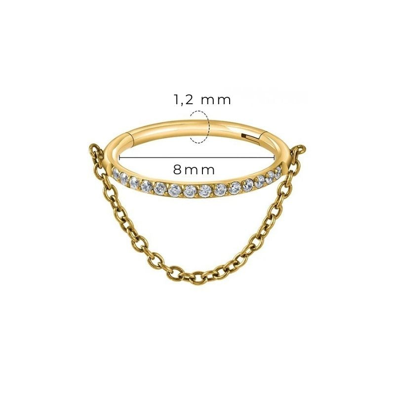 Boucle D'oreille Cartilage Anneau Chaîne Précieuse