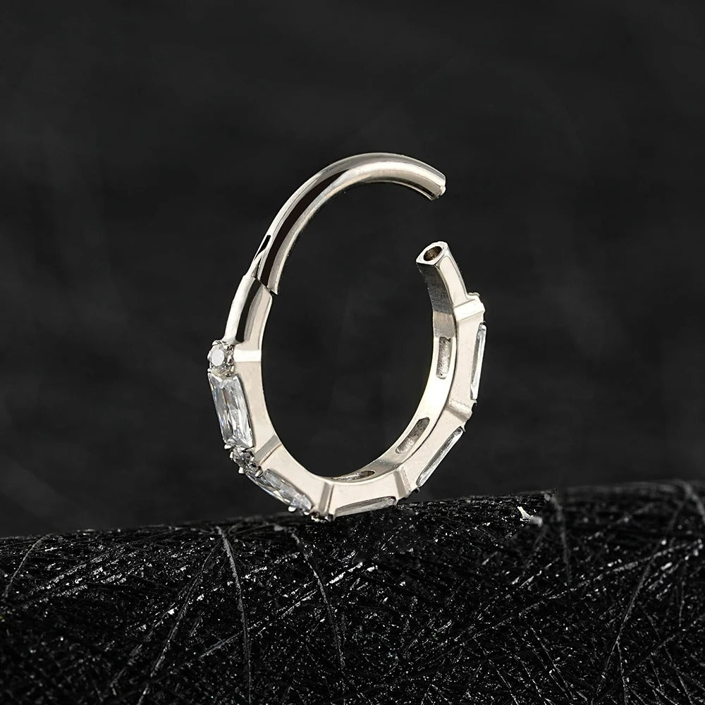 Boucle D'oreille Cartilage Anneau Cristaux Géométriques Image