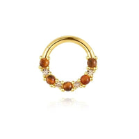 Boucle D'oreille Cartilage Anneau Doré Perlé Marron