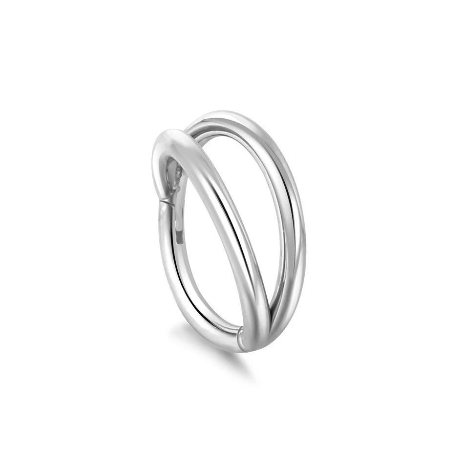 Boucle D'oreille Cartilage Anneau Double Croisé