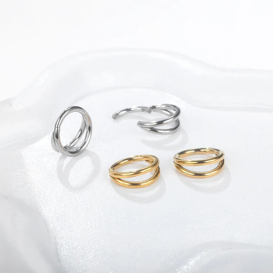 Boucle D'oreille Cartilage Anneau Double Croisé