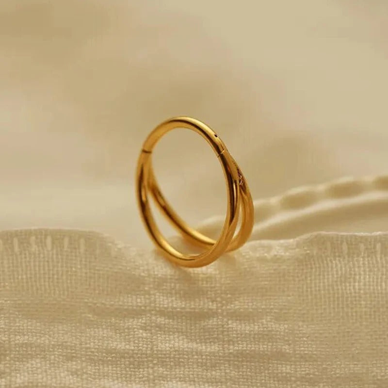 Boucle D'oreille Cartilage Anneau Double Croisé