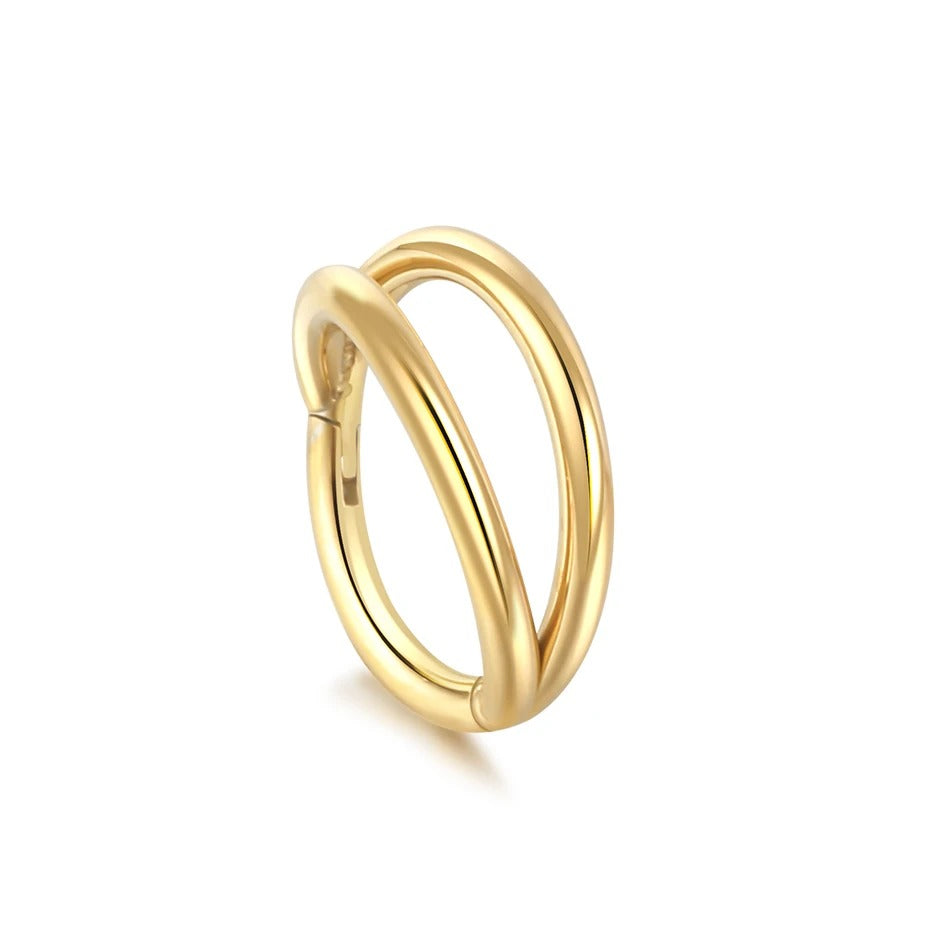 Boucle D'oreille Cartilage Anneau Double Croisé