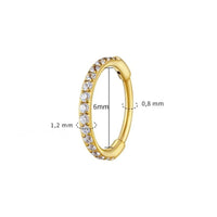 Boucle D'oreille Cartilage Anneau Pavé Doré