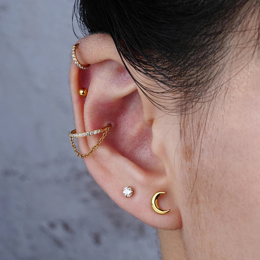 Boucle D'oreille Cartilage Demi-Lune Mystique