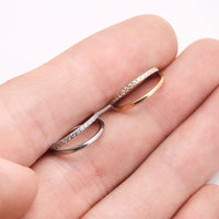 Boucle D'oreille Cartilage Effet Double Anneau Zircon