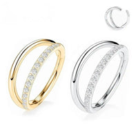 Boucle D'oreille Cartilage Effet Double Anneau Zircon