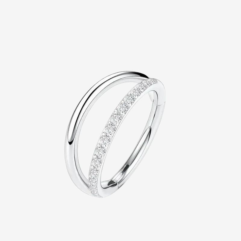 Boucle D'oreille Cartilage Effet Double Anneau Zircon