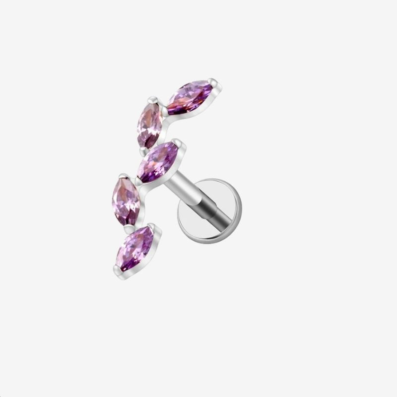 Boucle D'oreille Cartilage Feuilles Éclats Colorés