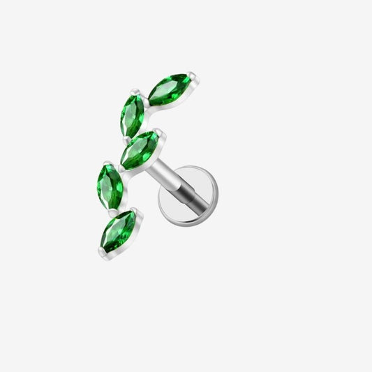 Boucle D'oreille Cartilage Feuilles Éclats Colorés