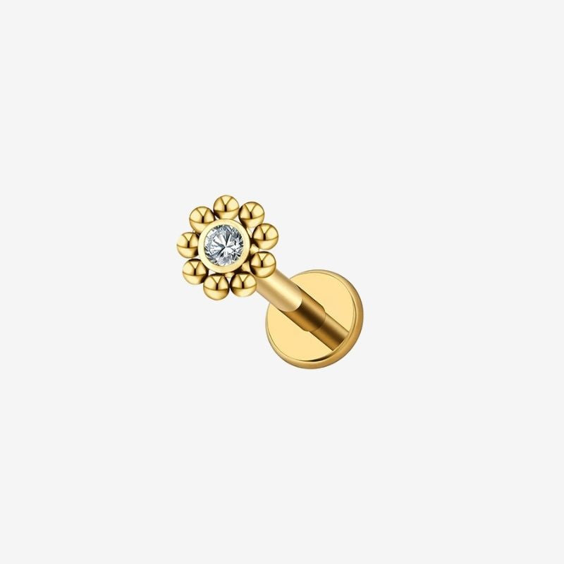 Boucle D’oreille Cartilage Fleur Zircon