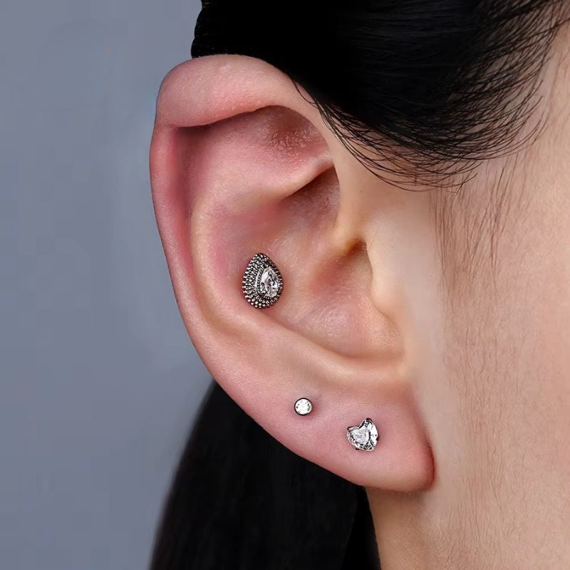 Boucle D’oreille Cartilage Goutte Cristal