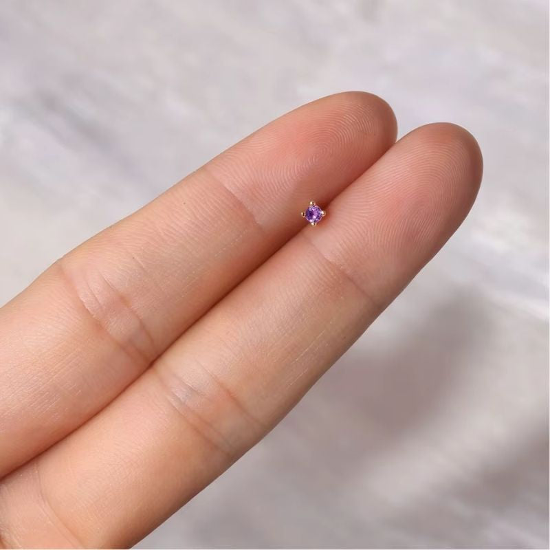 Boucle D'oreille Cartilage Mini Zircon Violet