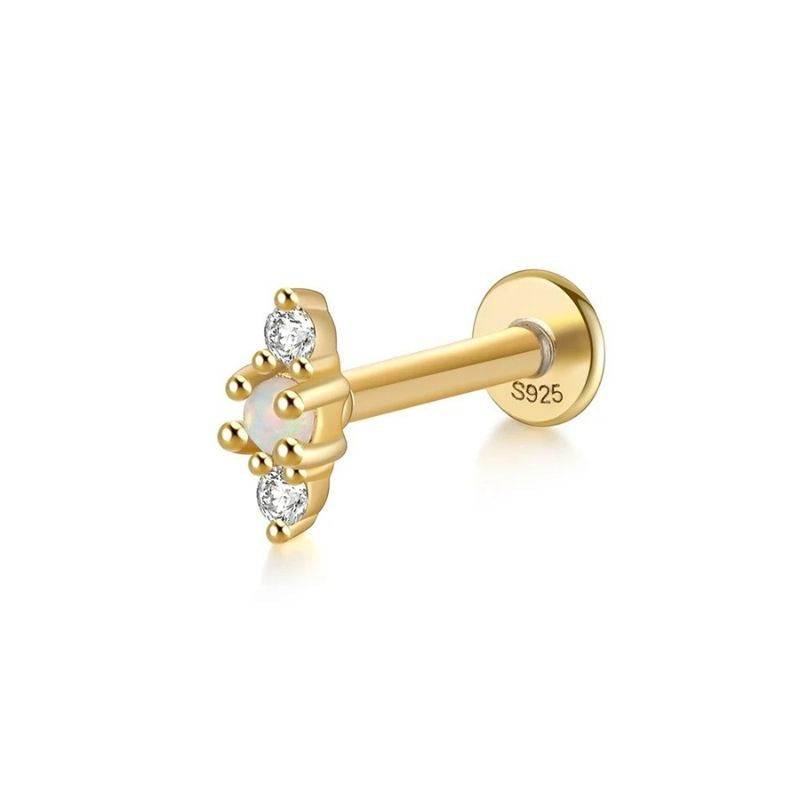 Boucle D'oreille Cartilage Opale Alignée Zircons