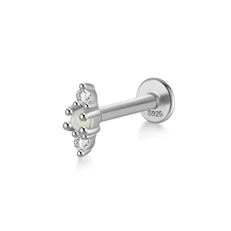 Boucle D'oreille Cartilage Opale Alignée Zircons