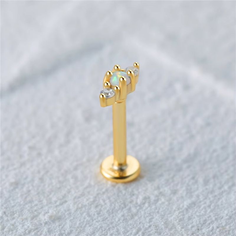 Boucle D'oreille Cartilage Opale Alignée Zircons