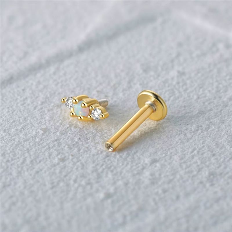 Boucle D'oreille Cartilage Opale Alignée Zircons