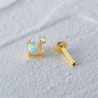 Boucle D'oreille Cartilage Opale Solitaire Zircon