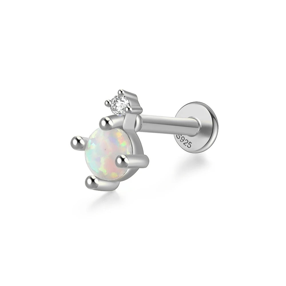 Boucle D'oreille Cartilage Opale Solitaire Zircon