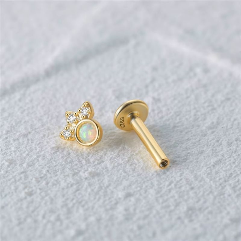 Boucle D'oreille Cartilage Opale Trio Zircons