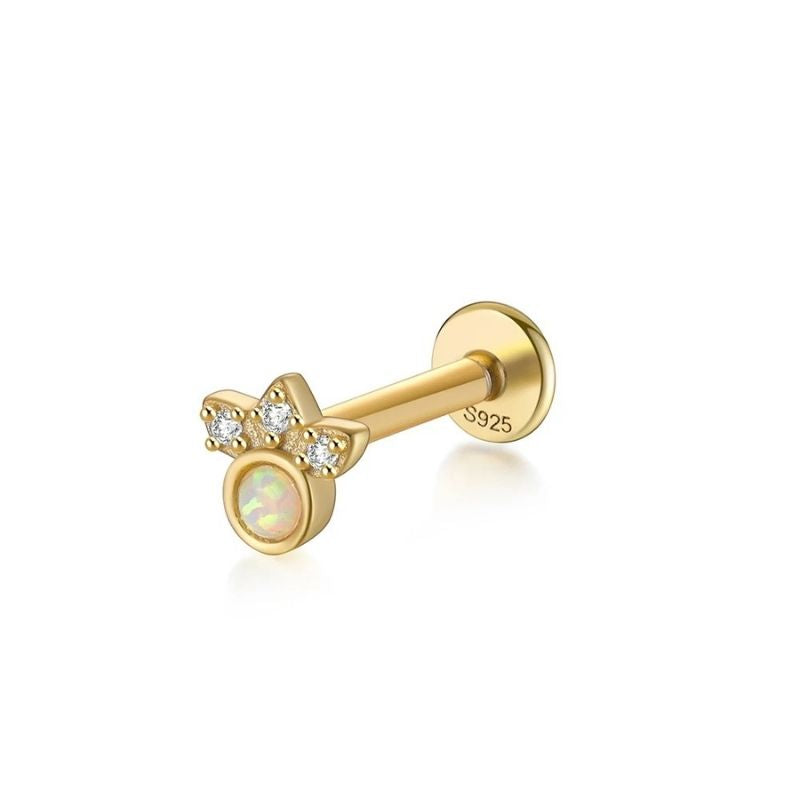 Boucle D'oreille Cartilage Opale Trio Zircons